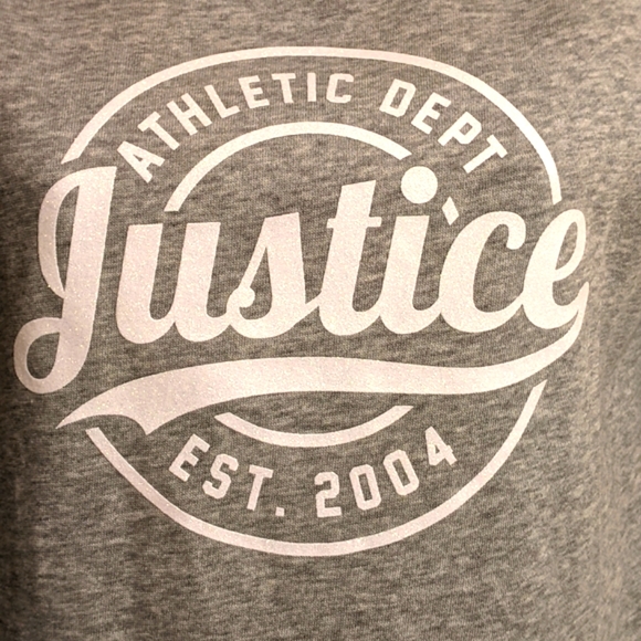 Justice heather grey fleece hoodie. NWOT. Size 12 - Picture 7 of 8
